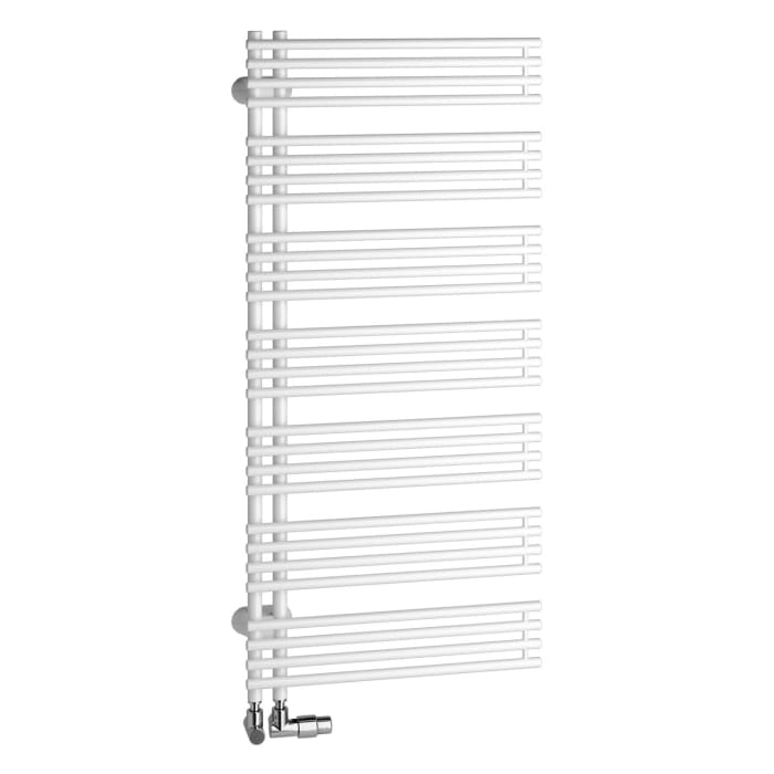 Kermi Diveo Badheizkörper 60 x 4,6 x 132 cm, Ausführung links mit seitlichem Anschluss