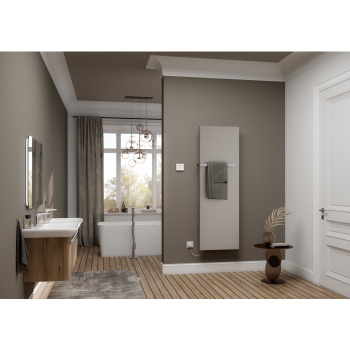 Kermi Rubeo-E Badheizkörper 57 x 6,6 x 172,5 cm für Handtucherwärmung mit Elektro-Set WWS