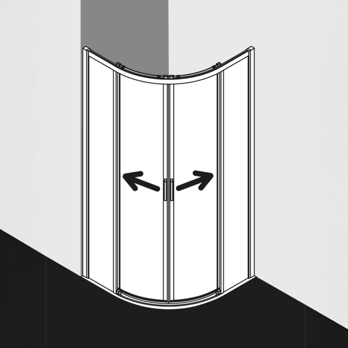 Kermi Liga Ersatz-Dichtleisten waagerecht zu Viertelkreis-Duschkabine mit 55 cm Radius