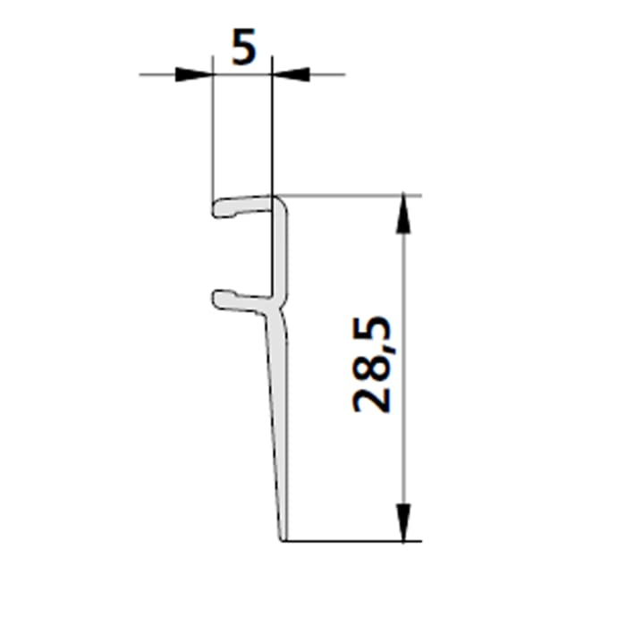 Kermi Nica Ersatz-Dichtung senkrecht für Flügel