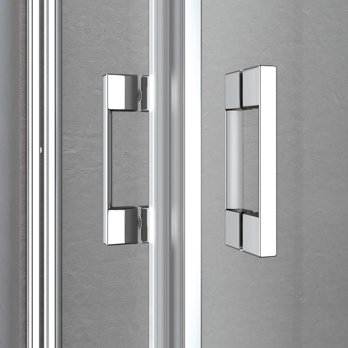 Kermi Liga Viertelkreis-Runddusche 100 x 185 cm Doppel-Pendeltür (2-flügelig)