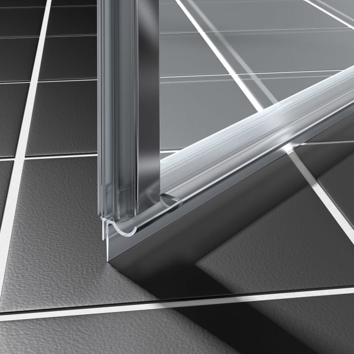 Kermi Liga Viertelkreis-Runddusche 80 x 200 cm Doppel-Pendeltür (2-flügelig)