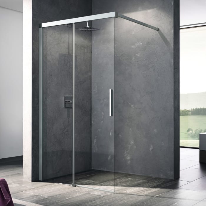 Kermi Nica Walk-In Dusche 160 x 200 cm Gleittür mit Festfeld, Anschlag links