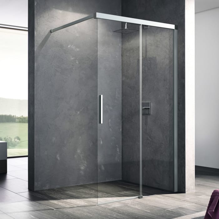 Kermi Nica Walk-In Dusche 150 x 200 cm Gleittür mit Festfeld, Anschlag rechts