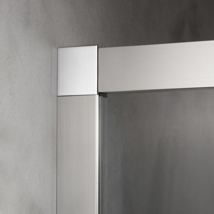 Kermi Nica Walk-In Dusche 160 x 185 cm Gleittür mit Festfeld, Anschlag links