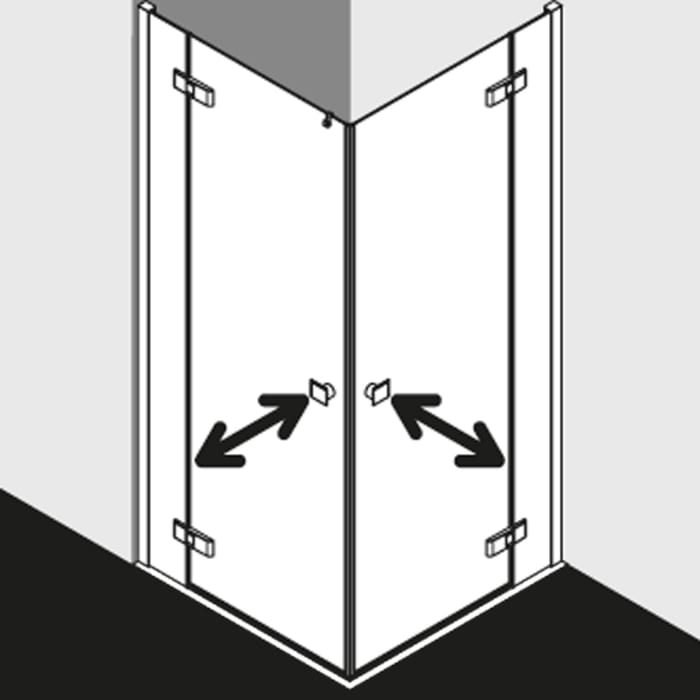 Kermi MENA Eckeinstieg Pendeltür 75 cm Halbteil links