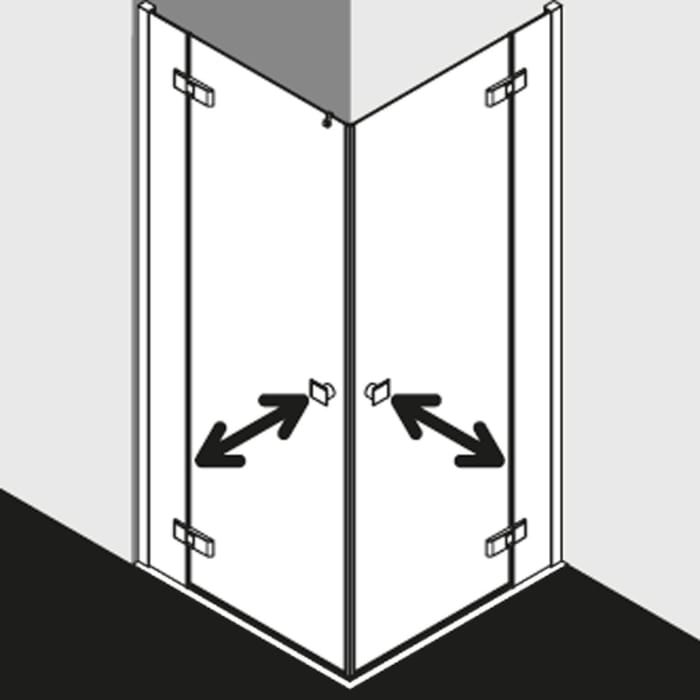 Kermi MENA Eckeinstieg Pendeltür 123 cm Halbteil rechts