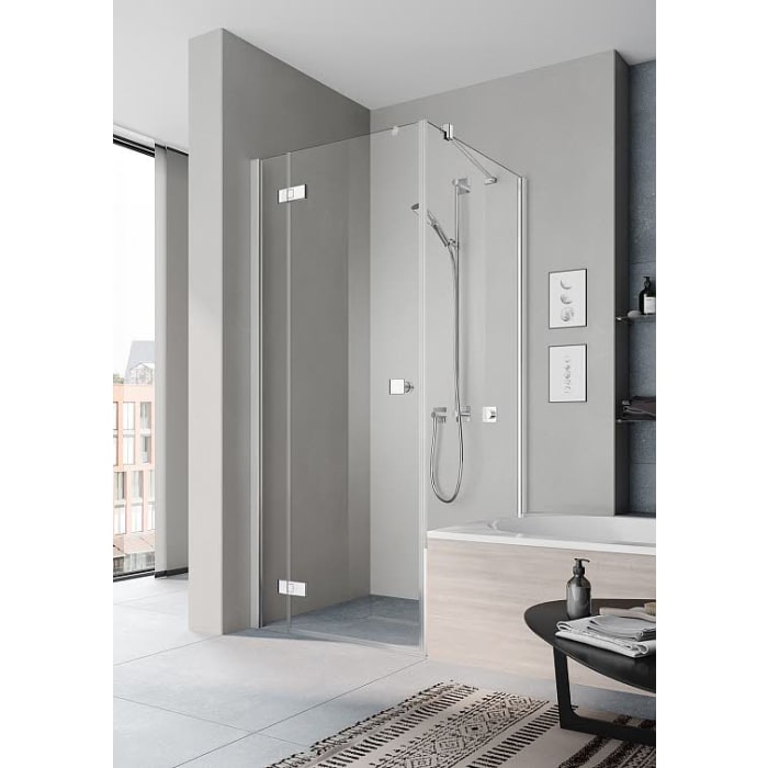 Kermi MENA Pendeltür 1-flügelig mit Festteil 103 cm, Anschlag links für Seitenwand