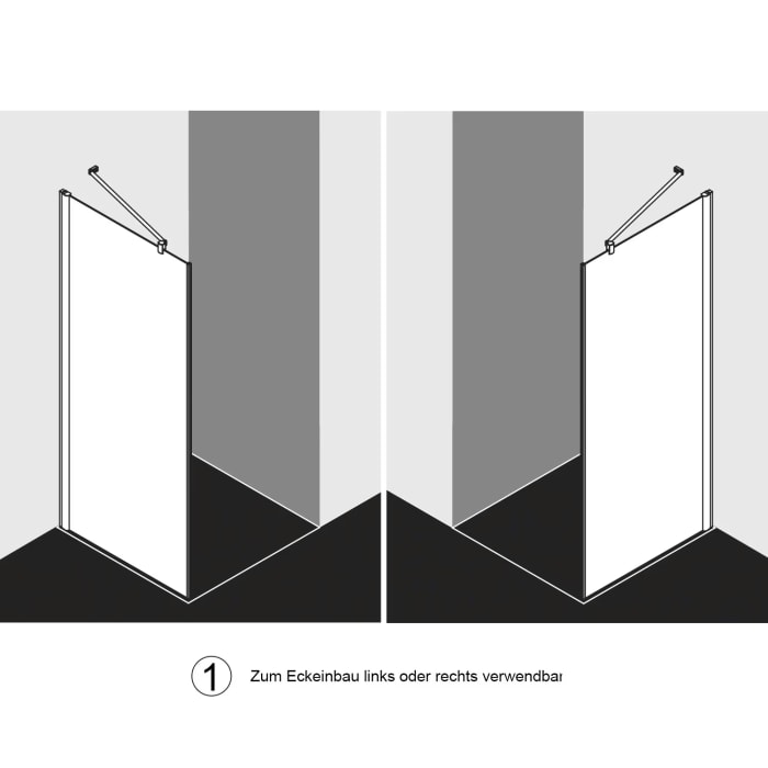 Kermi Pega Seitenwand TWO 90 x 185 cm