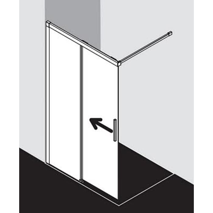 Kermi Nica Walk-In Wall Gleittür mit Festfeld 120 x 200 cm, Anschlag links