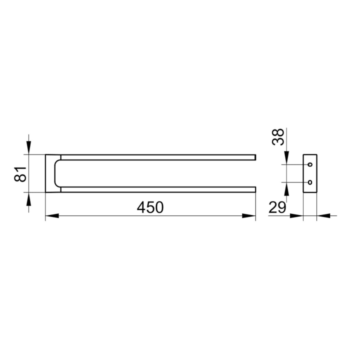 Keuco EDITION 11 Handtuchhalter zweiarmig, starr, 45 cm