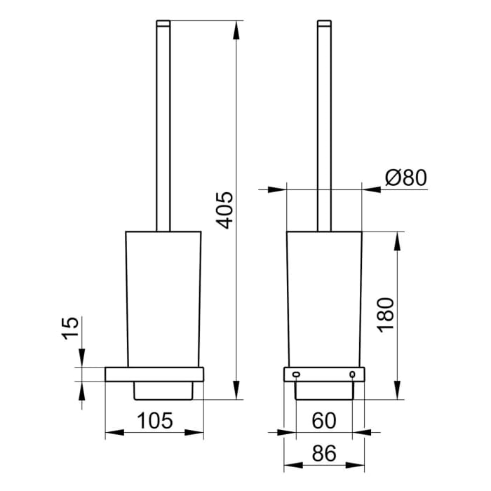 Keuco EDITION 11 Toilettenbürstengarnitur, Wandmodell