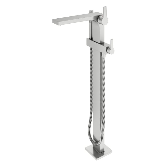 Keuco EDITION 11 Einhebel-Wannenmischer, freistehend, mit Brauseschlauch und Stabhandbrause