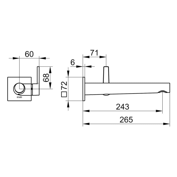 Keuco EDITION 11 Einhebel-Waschtischmischer Unterputz, Ausladung 24,3 cm