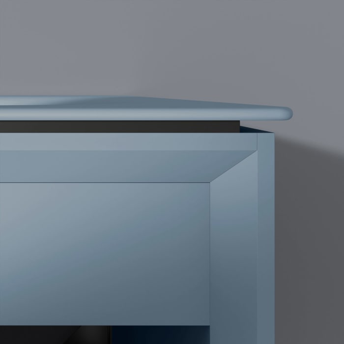 Keuco EDITION 11 Art Emaille-Waschtisch mit Waschtischunterschrank und Schaftventil, 1 Auszug, 1 Hahnloch, 80 cm