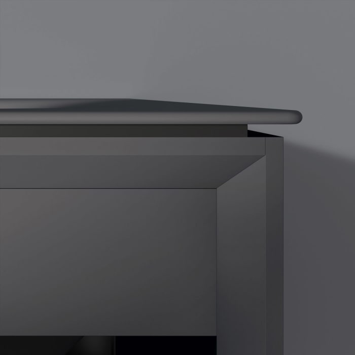 Keuco EDITION 11 Art Emaille-Doppelwaschtisch mit Waschtischunterschrank und Schaftventil, 1 Auszug, 2 Hahnlöcher, 120 cm