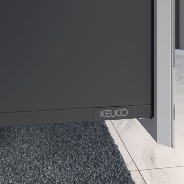 Keuco EDITION 11 Art Emaille-Doppelwaschtisch mit Waschtischunterschrank und Schaftventil, 1 Auszug, 2 Hahnlöcher, 120 cm