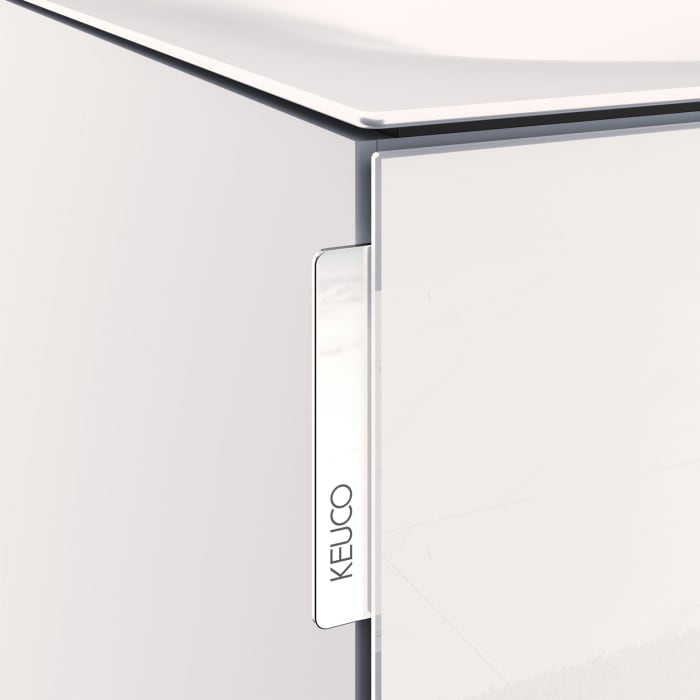 Keuco EDITION 11 Art Emaille-Waschtisch mit Waschtischunterschrank und Schaftventil, 1 Auszug, 1 Hahnloch, 80 cm