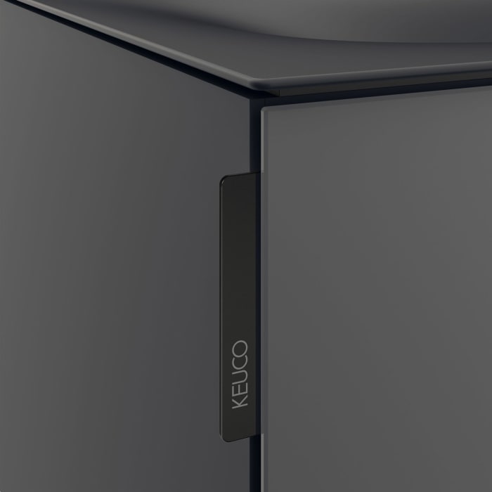 Keuco EDITION 11 Art Emaille-Waschtisch mit Waschtischunterschrank und Schaftventil, 1 Auszug, 1 Hahnloch, 80 cm