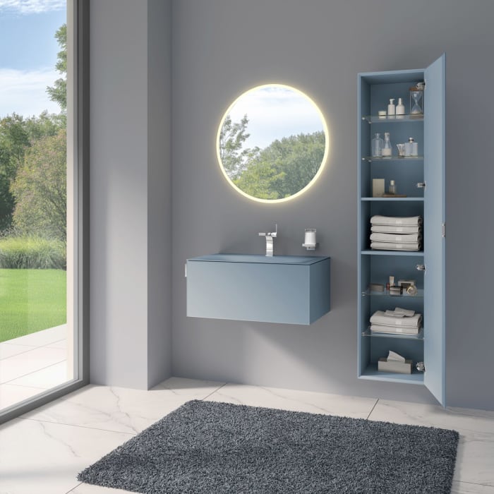 Keuco EDITION 11 Art Hochschrank mit Glasfront und 1 Tür, Anschlag rechts, 40 x 180 cm