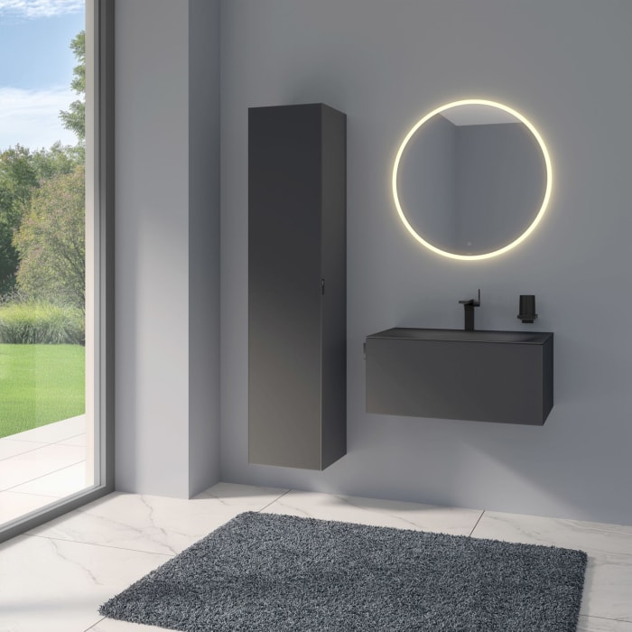 Keuco EDITION 11 Art Hochschrank mit Glasfront und 1 Tür, Anschlag links, 40 x 180 cm