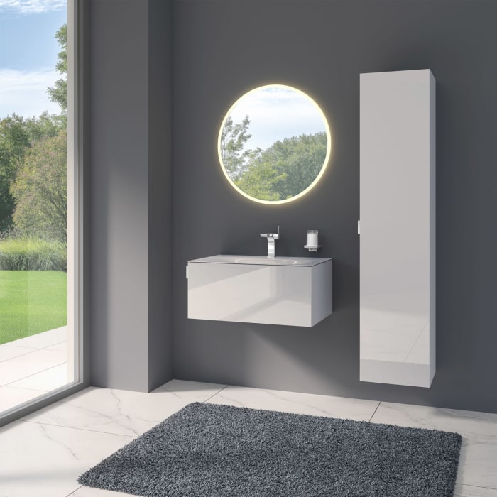 Keuco EDITION 11 Art Hochschrank mit Glasfront und 1 Tür, Anschlag rechts, 40 x 180 cm