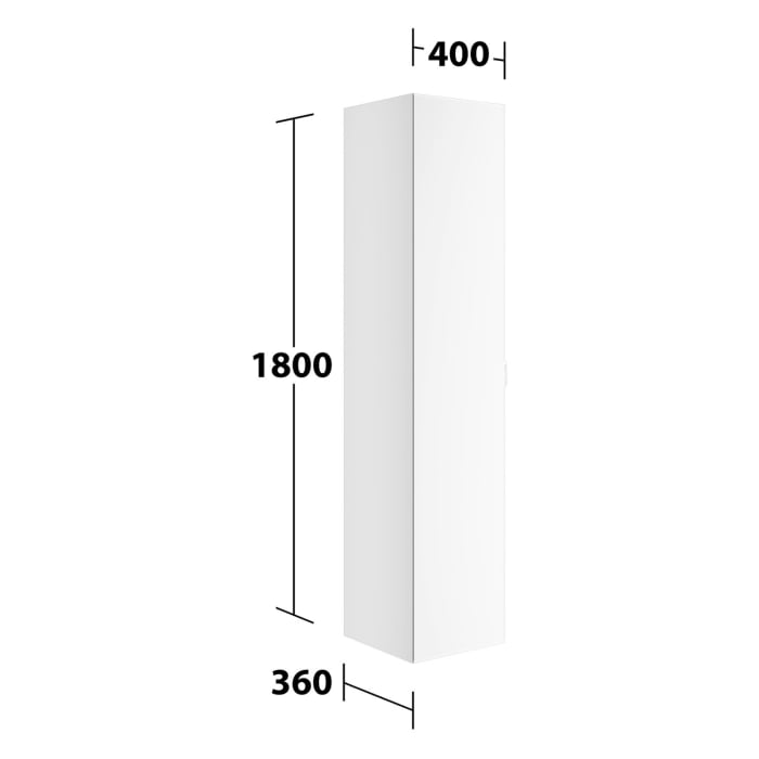 Keuco EDITION 11 Art Hochschrank mit Glasfront und 1 Tür, Anschlag links, 40 x 180 cm