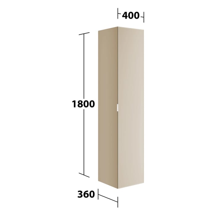 Keuco EDITION 11 Art Hochschrank mit Glasfront und 1 Tür, Anschlag rechts, 40 x 180 cm