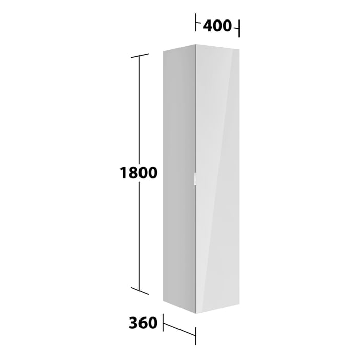 Keuco EDITION 11 Art Hochschrank mit Glasfront und 1 Tür, Anschlag rechts, 40 x 180 cm