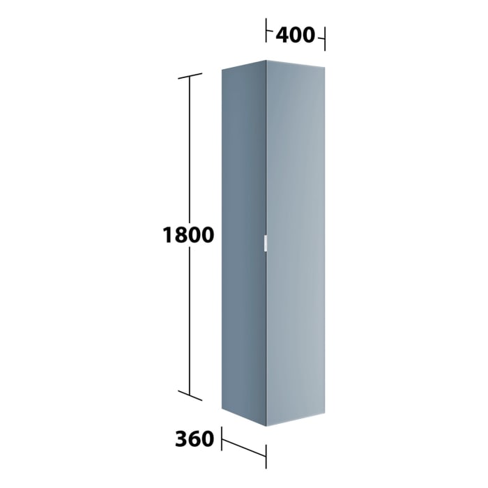 Keuco EDITION 11 Art Hochschrank mit Glasfront und 1 Tür, innen verspiegelt, mit Steckdose, Anschlag rechts, 40 x 180 cm