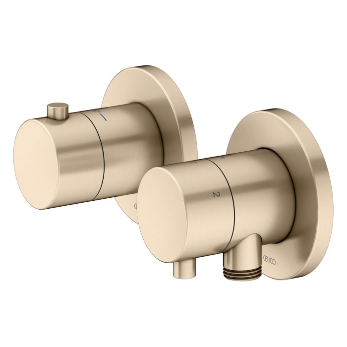 Keuco EDITION 400 Thermostatarmatur Set für 3 Verbraucher, mit Schlauchanschluss und Brausehalter