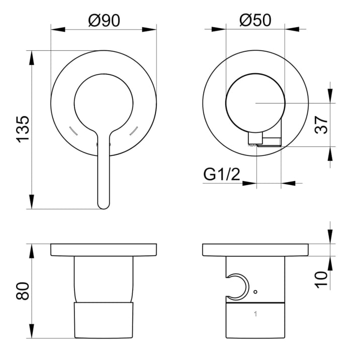 Keuco EDITION 400 Einhebelmischer Set für 2 Verbraucher, mit Schlauchanschluss und Brausehalter