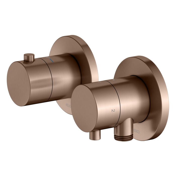 Keuco EDITION 400 Thermostatarmatur Set für 2 Verbraucher, mit Schlauchanschluss und Brausehalter