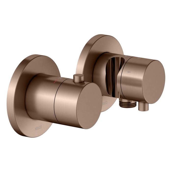 Keuco EDITION 400 Thermostatarmatur Set für 3 Verbraucher, mit Schlauchanschluss und Brausehalter