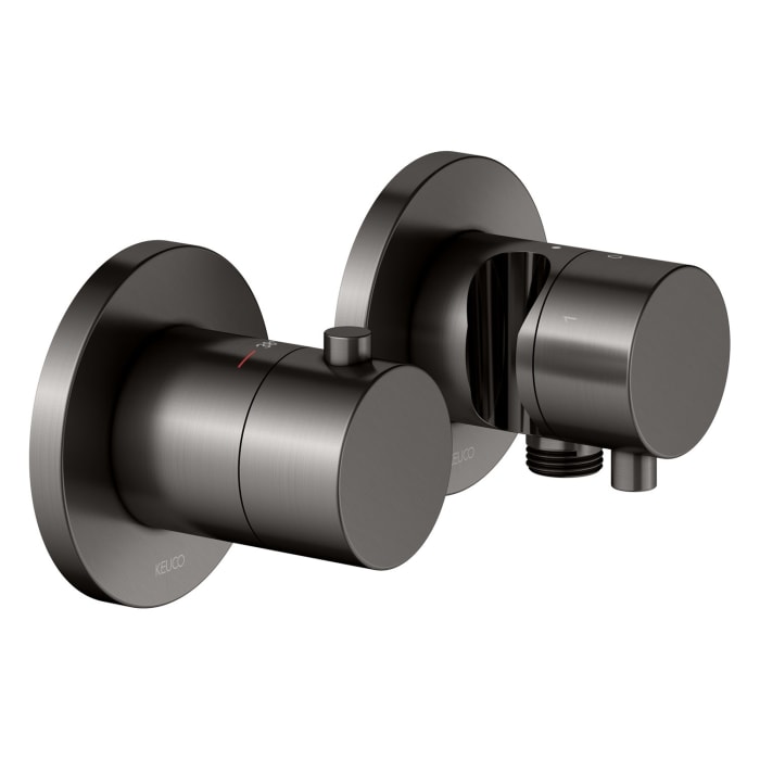 Keuco EDITION 400 Thermostatarmatur Set für 3 Verbraucher, mit Schlauchanschluss und Brausehalter