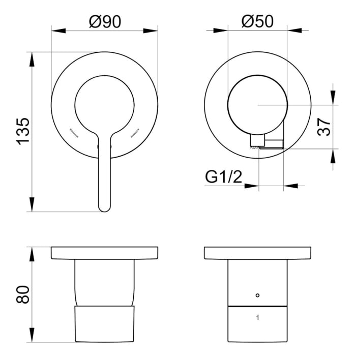 Keuco EDITION 400 Einhebelmischer Set für 2 Verbraucher, mit Schlauchanschluss