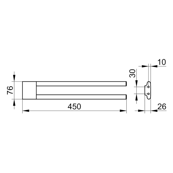 Keuco EDITION 400 Handtuchhalter zweiarmig, starr, 45 cm