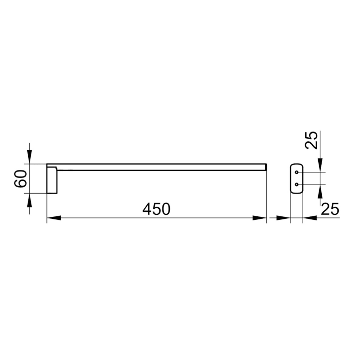 Keuco EDITION 400 Handtuchhalter einarmig, starr, 45 cm