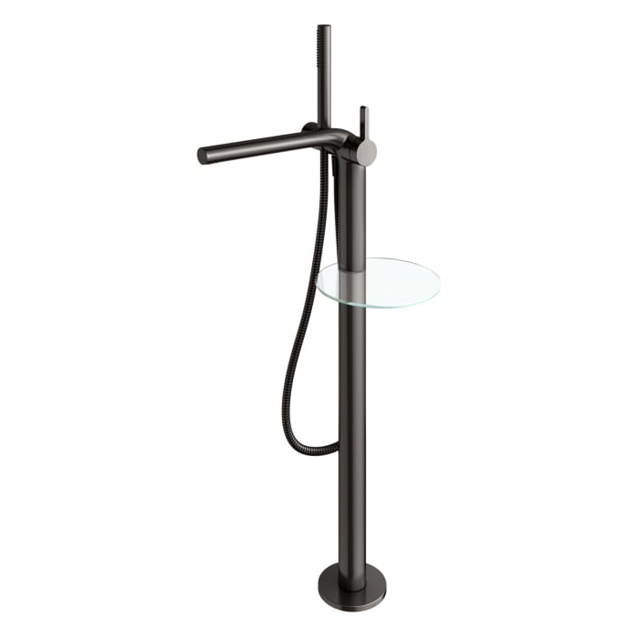 Keuco EDITION 400 Einhebel-Wannenmischer, freistehend, mit Stabhandbrause und Brauseschlauch