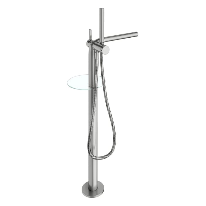 Keuco EDITION 400 Einhebel-Wannenmischer, freistehend, mit Stabhandbrause und Brauseschlauch