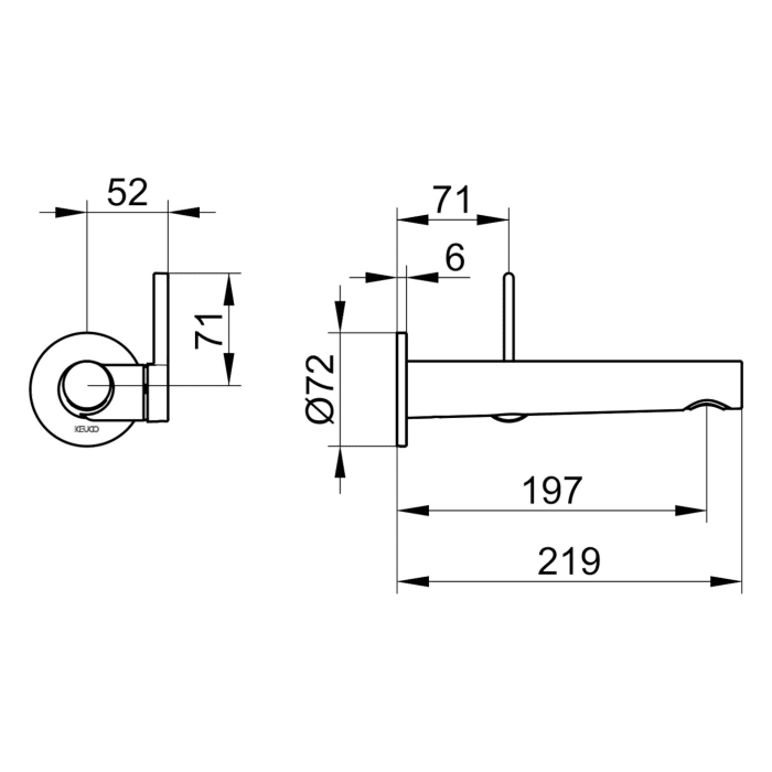 Keuco EDITION 400 Einhebel-Waschtischmischer Unterputz, Ausladung 19,7 cm