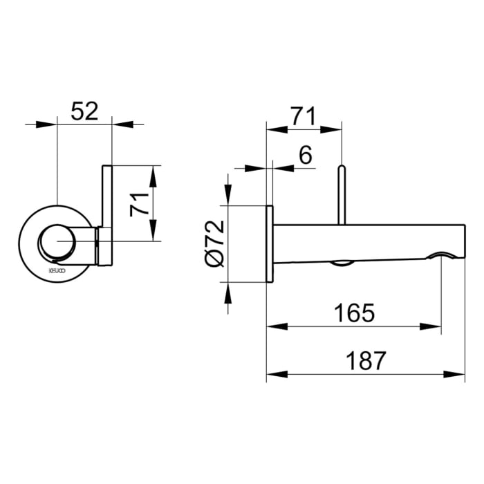 Keuco EDITION 400 Einhebel-Waschtischmischer Unterputz, Ausladung 16,5 cm