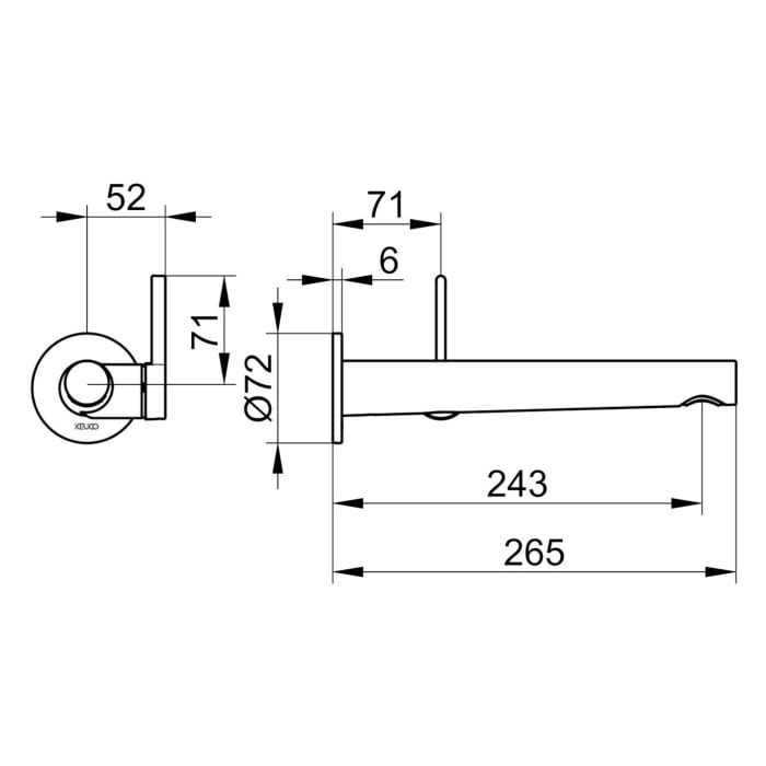 Keuco EDITION 400 Einhebel-Waschtischmischer Unterputz, Ausladung 24,3 cm
