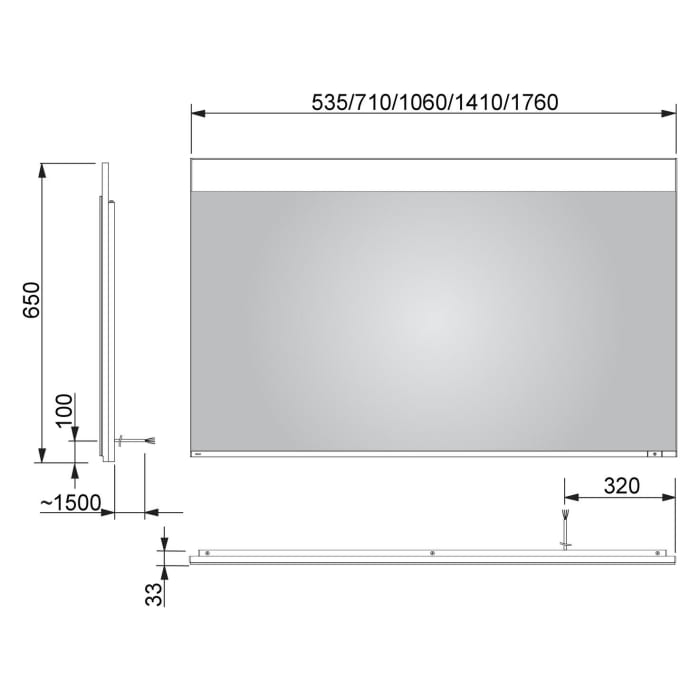 Keuco EDITION 400 Badspiegel mit stufenlos einstellbarer Lichtfarbe in 106 x 65 cm