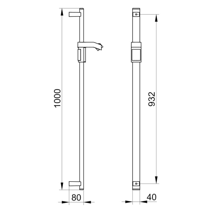 Keuco AXESS Brausestange aus Metall, Länge: 100 cm