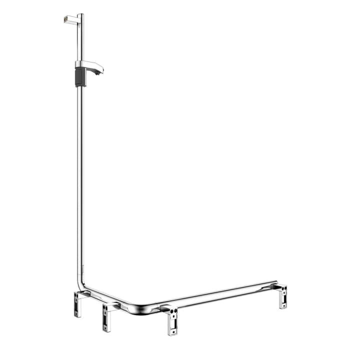 Keuco AXESS Eck-Duschhandlauf 90° mit Brausestange rechts, 53,1 x 85 x 130,1 cm