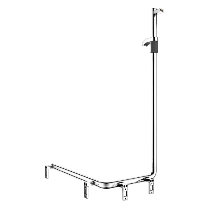 Keuco AXESS Eck-Duschhandlauf 90° mit Brausestange links, 53,1 x 85 x 130,1 cm