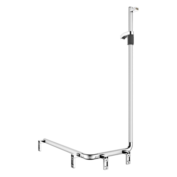 Keuco AXESS Eck-Duschhandlauf 90° mit Brausestange links, 53,1 x 85 x 130,1 cm