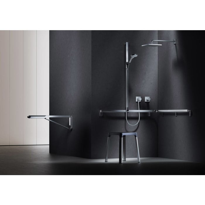 Keuco AXESS Eck-Duschhandlauf 90° mit Brausestange, 115 x 85 x 130,1 cm