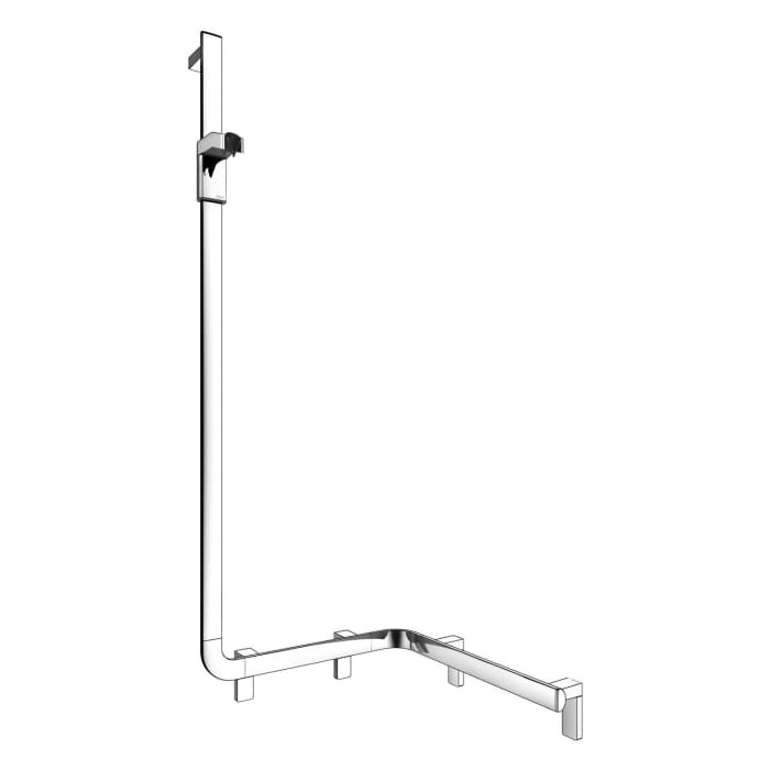Keuco AXESS Eck-Duschhandlauf 90° mit Brausestange links, 53,1 x 55 x 130,1 cm